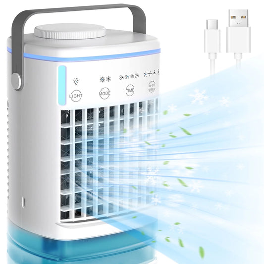 3-In-1 Evaporative Air Cooler 4-Speed Portable Conditioner Cooling Fan 700Ml Mini Humidifier