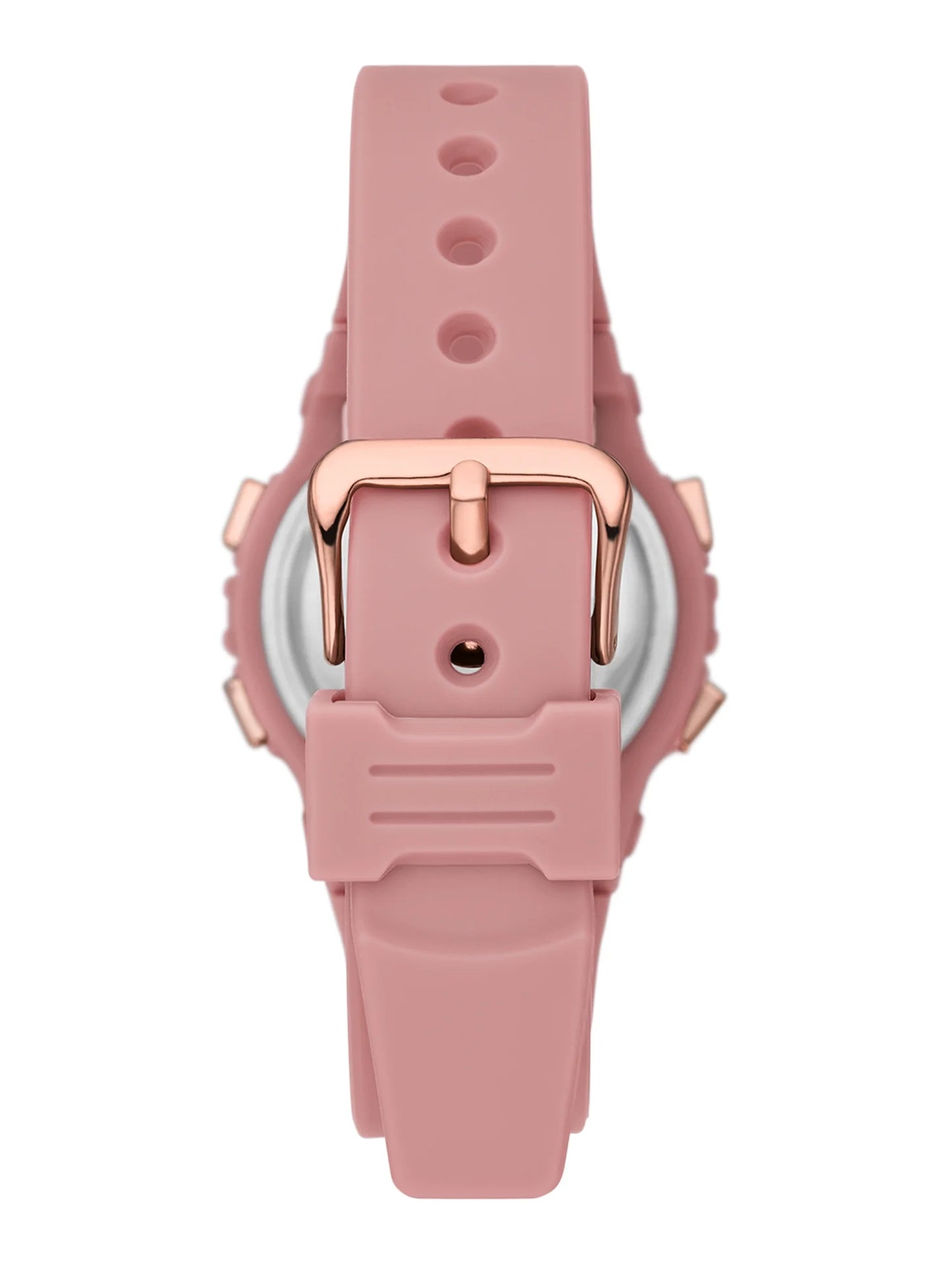 Ladies' Digital Sport Watch, Dusty Rose round Case, Rose Gold Tone Bezel and Dusty Rose Plastic Strap (FMDOTT108)