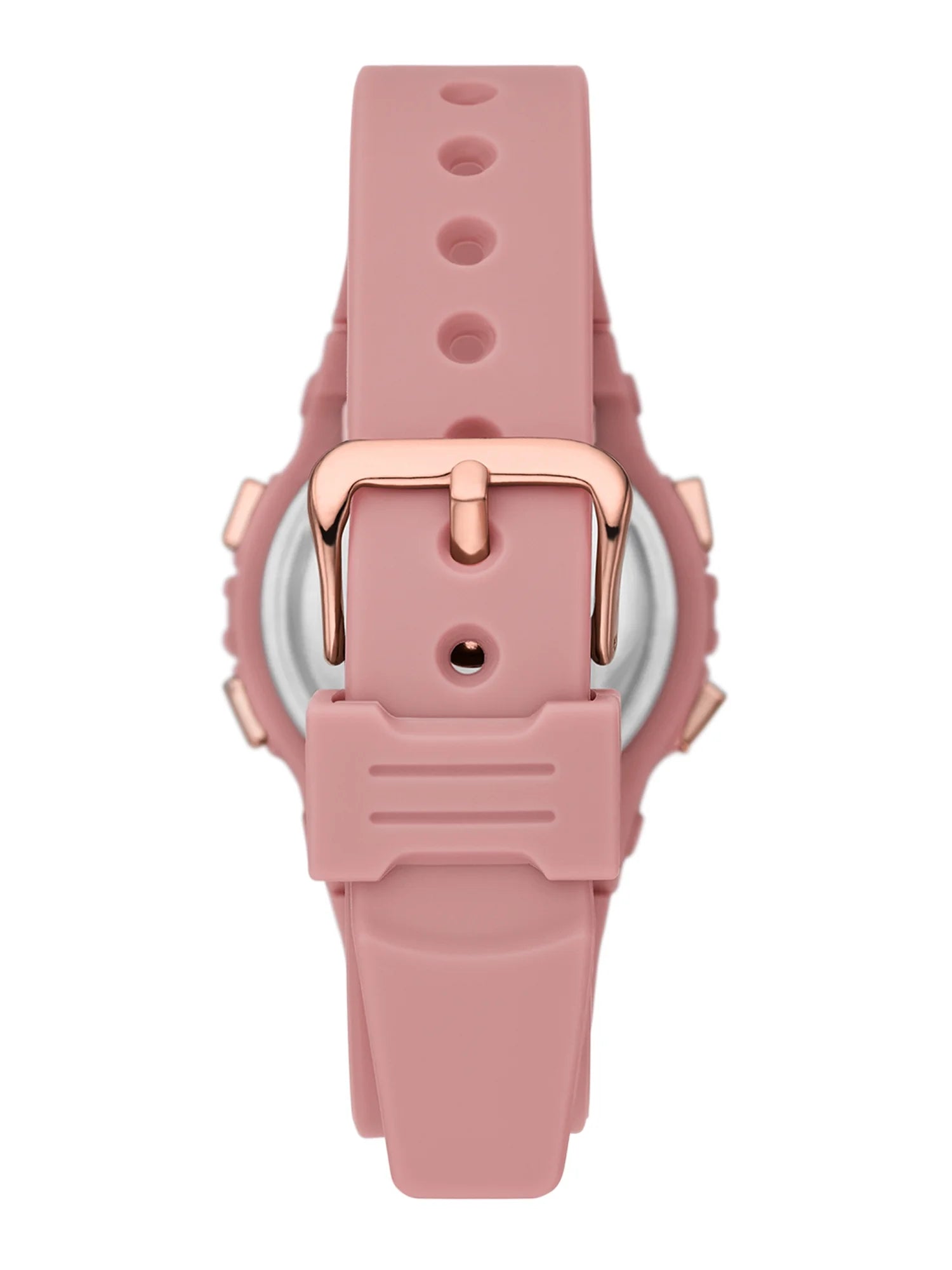 Ladies' Digital Sport Watch, Dusty Rose round Case, Rose Gold Tone Bezel and Dusty Rose Plastic Strap (FMDOTT108)