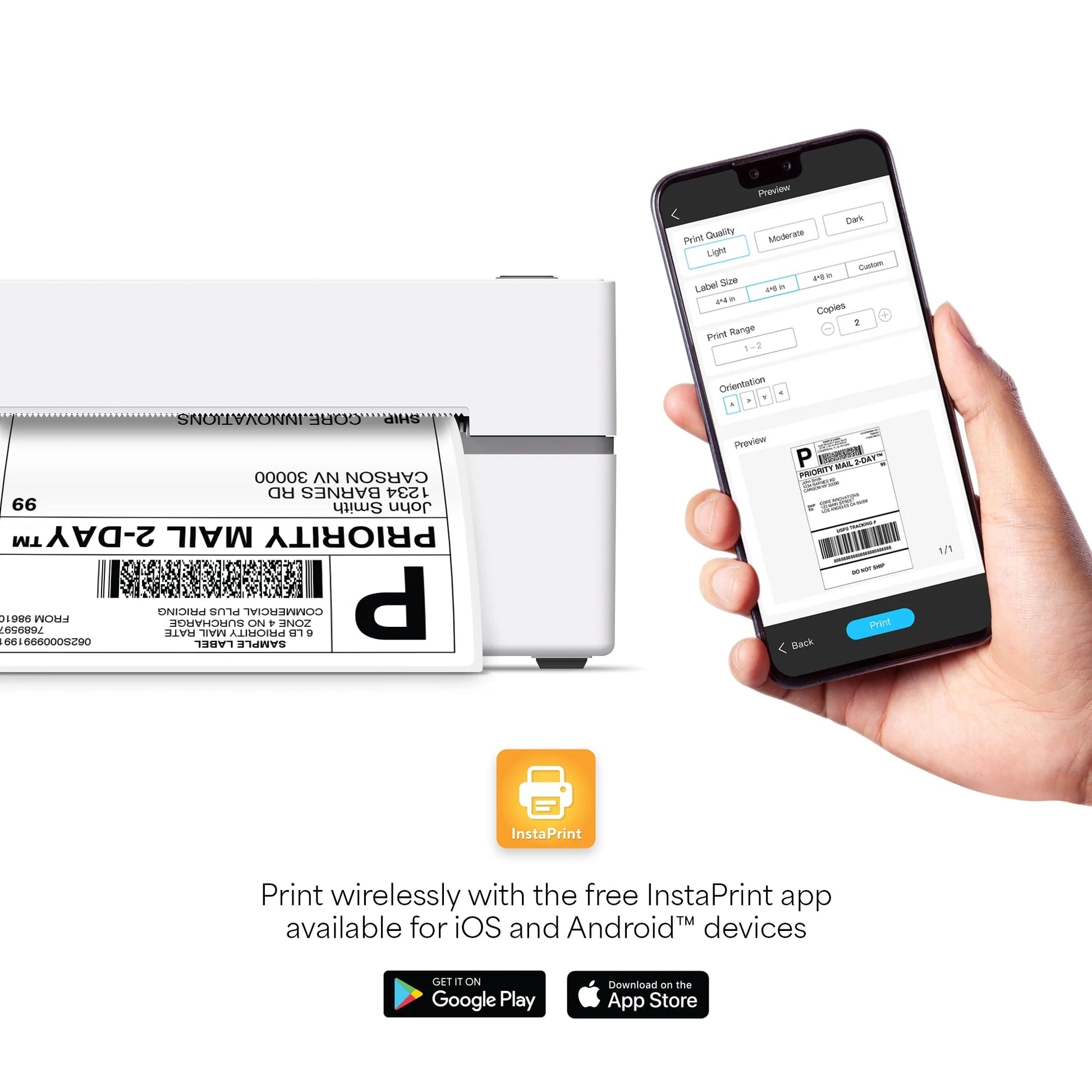 Bluetooth Thermal 4X6 Shipping Label Printer Bundle for Packages & Small Business - Android, Ios & Windows Compatible