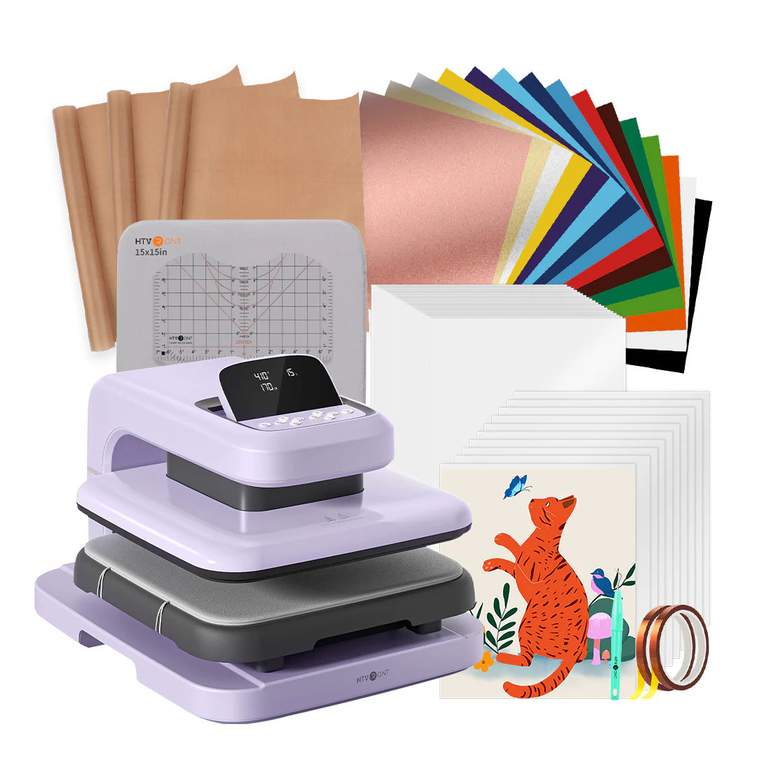 [New Customer Exclusive]Htvront Auto Heat Press 2-15X15+55 Pack Heat Press Accessories