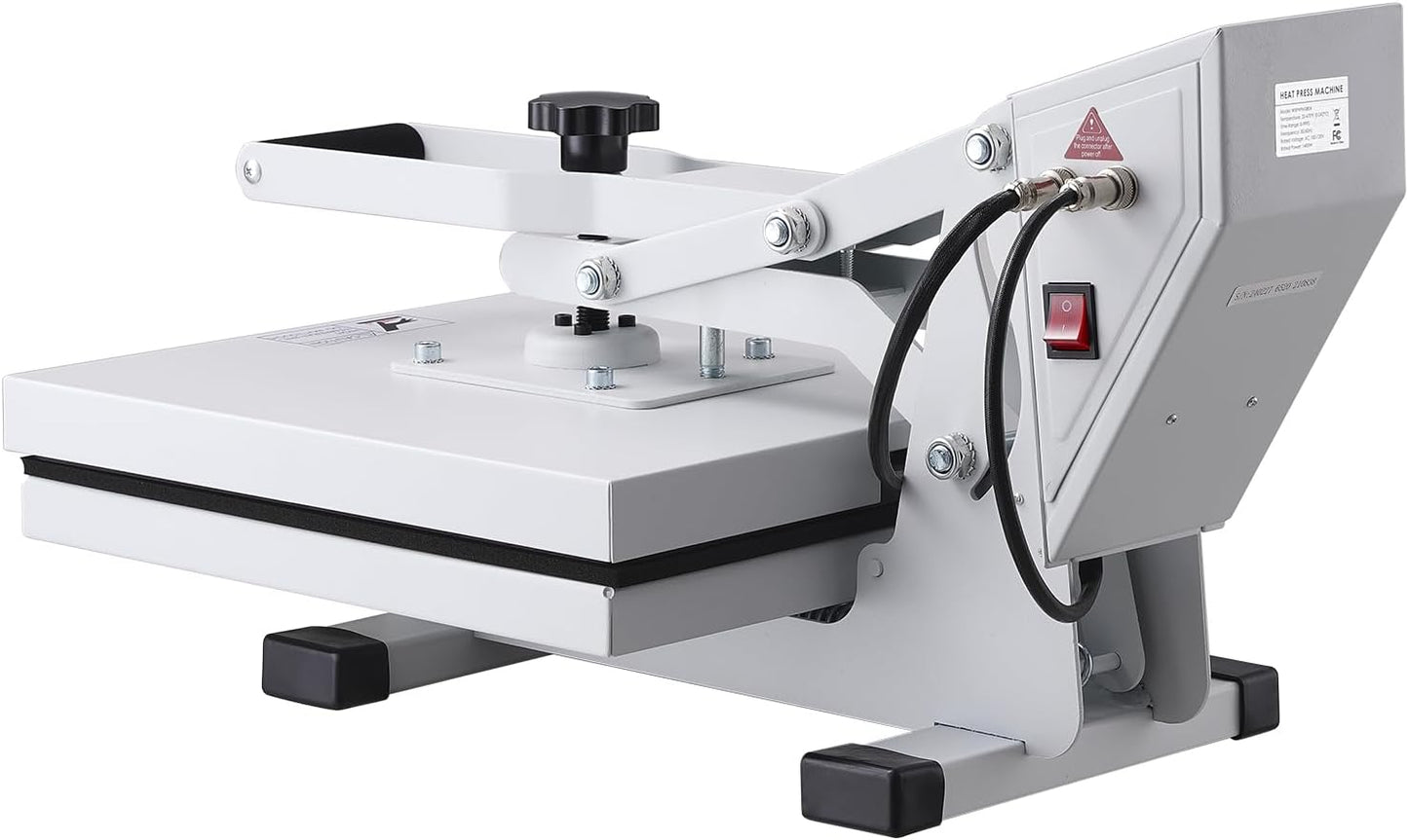 VEVOR Heat Press, 15X15 Heat Press Machine, Fast Heating, High Pressure Heat Press Machine for T-Shirt, Power Digital Industrial Sublimation Printer for Heat Transfer Vinyl, Easy to Use, White