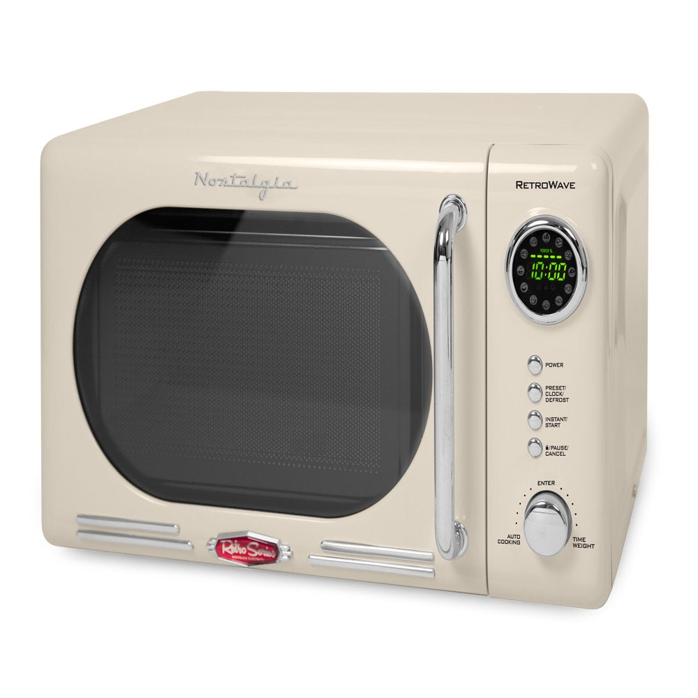 Retro 0.7 Cu. Ft. 700-Watt Countertop Microwave Oven, Ivory