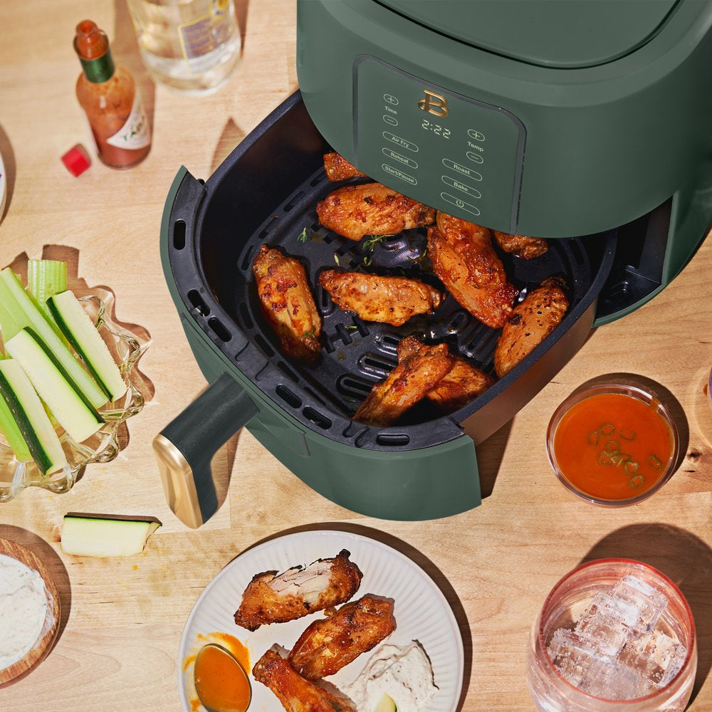 3 Qt Air Fryer with Turbocrisp Technology, Limited Edition Thyme Green by Drew Barrymore