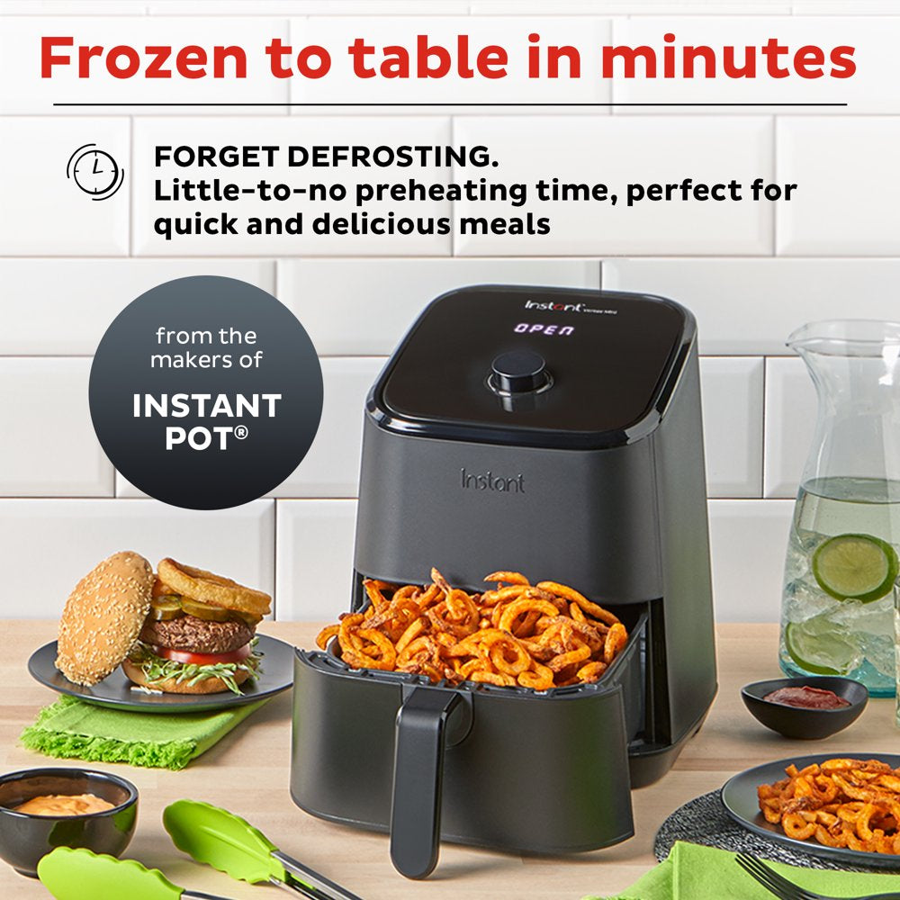 Instant Pot Vortex 4-In-1, 2-Quart Mini Air Fryer Oven Combo with Customizable Smart Cooking Programs, Nonstick and Dishwasher-Safe Basket, Includes Free App with over 1900 Recipes, Black