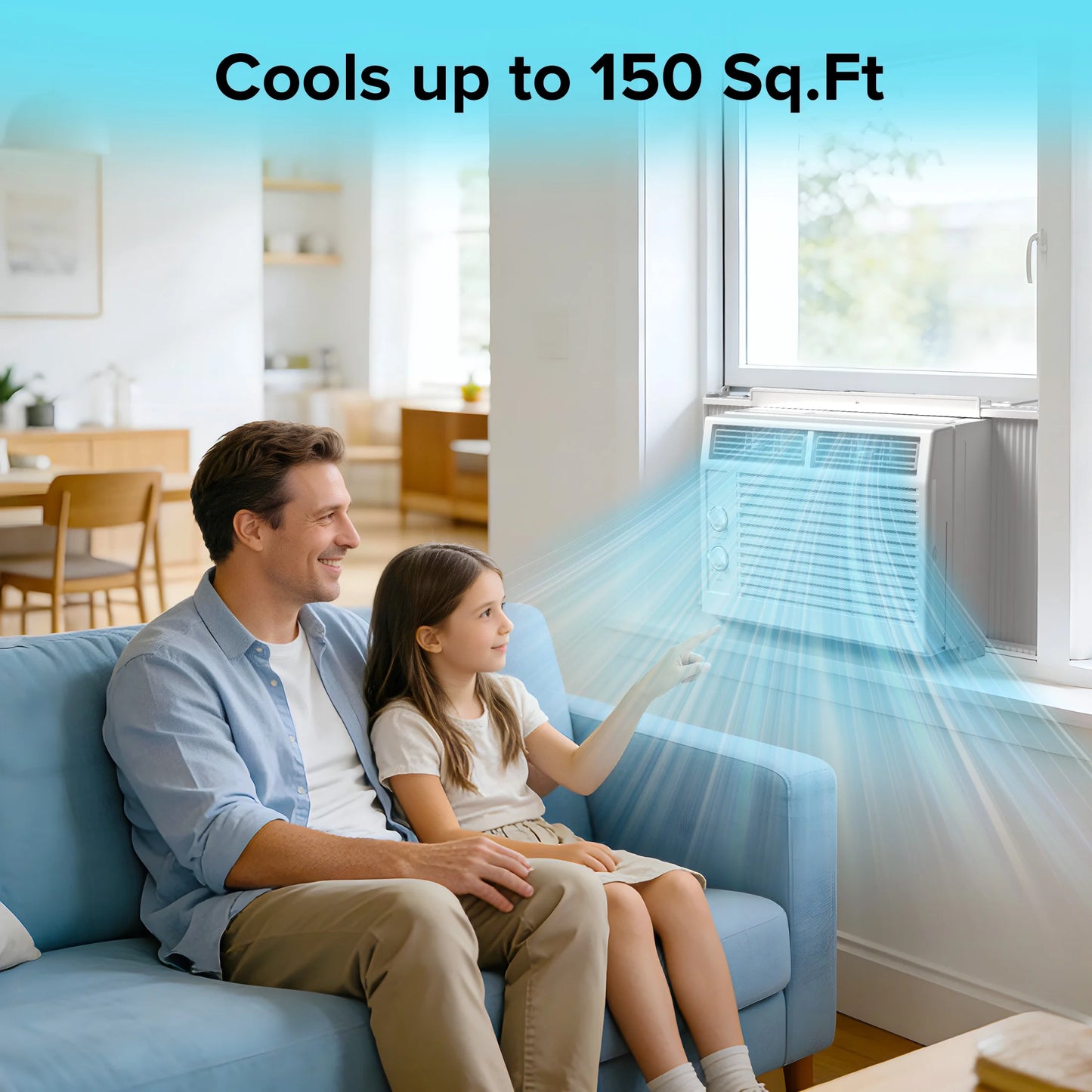 5000 BTU Window Air Conditioner for Small Rooms AC Unit Air Conditioner Cools up to 150 Sq.Ft