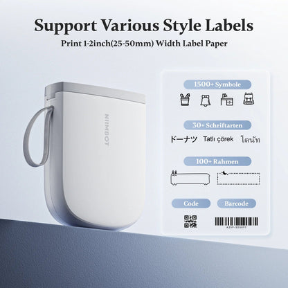 D11 Upgraded HD 300 Dpi Label Maker Mini Bluetooth Wireless Label Printer Inkless Labeler Rechargeable(White+Extra 3 Rolls)