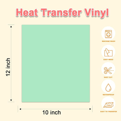 12Pcs DUEUIOE Puff Vinyl Heat Transfer 12X10Inch, Puff Vinyl Heat Transfer for Tshirts Sweatshirts Hats 3D Texture Puff Vinyl, Ideal for HTV Craft Projects, Easy to Use Puff Heat Transfer Vinyl