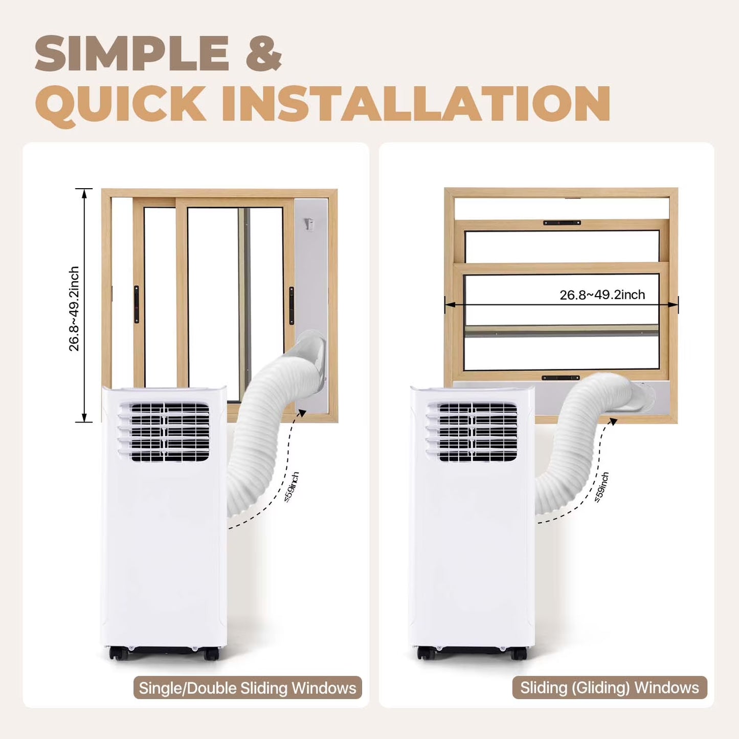 10000 BTU Smart Portable Air Conditioner, 3-In-1 Standing Cooling Unit with App/Remote Control, Cooling, Dehumidifier & Fan Functions, 55Db Quiet Operation for Bedroom & Indoor Rooms
