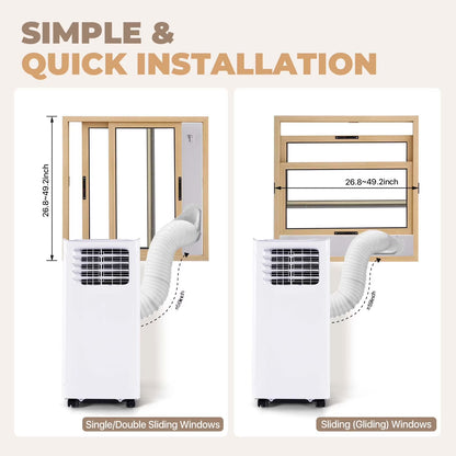 10000 BTU Smart Portable Air Conditioner, 3-In-1 Standing Cooling Unit with App/Remote Control, Cooling, Dehumidifier & Fan Functions, 55Db Quiet Operation for Bedroom & Indoor Rooms