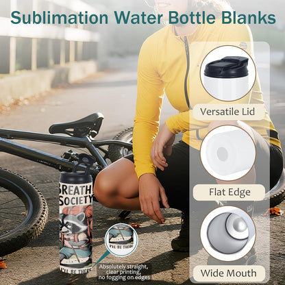 24 Pack 20 Oz Sublimation Tumbler Bulk Straight Skinny, Sublimation Water Bottle Blanks with Flip Straw Lid, Insulated Stainless Steel Dual Opening Blank Bottles Cups for Heat Transfer Diy