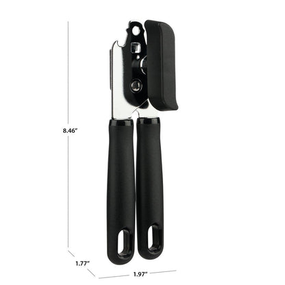 2 Ply Manual Can Opener with Integrated Bottle Opener, Black