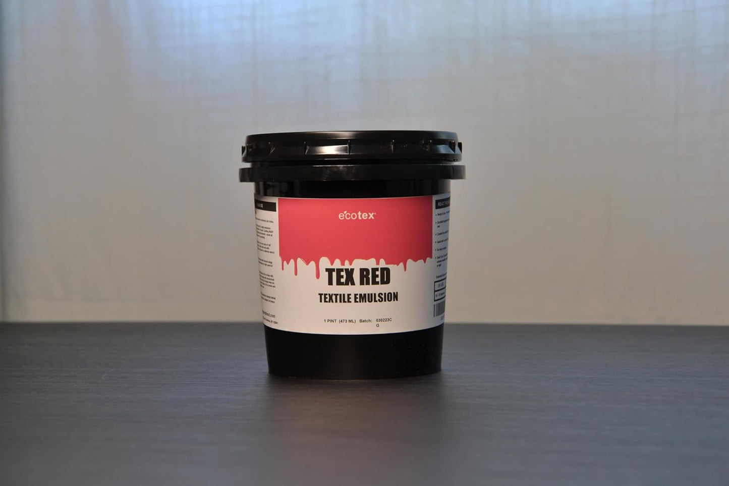 Ecotex® Tex-Red Screen Printing Emulsion (Pint - 16Oz.) Pre-Sensitized Photo Emulsion for Silk Screens and Fabric - for Screen Printing Plastisol Inks, Pure Photopolymer Screen Printing Supplies