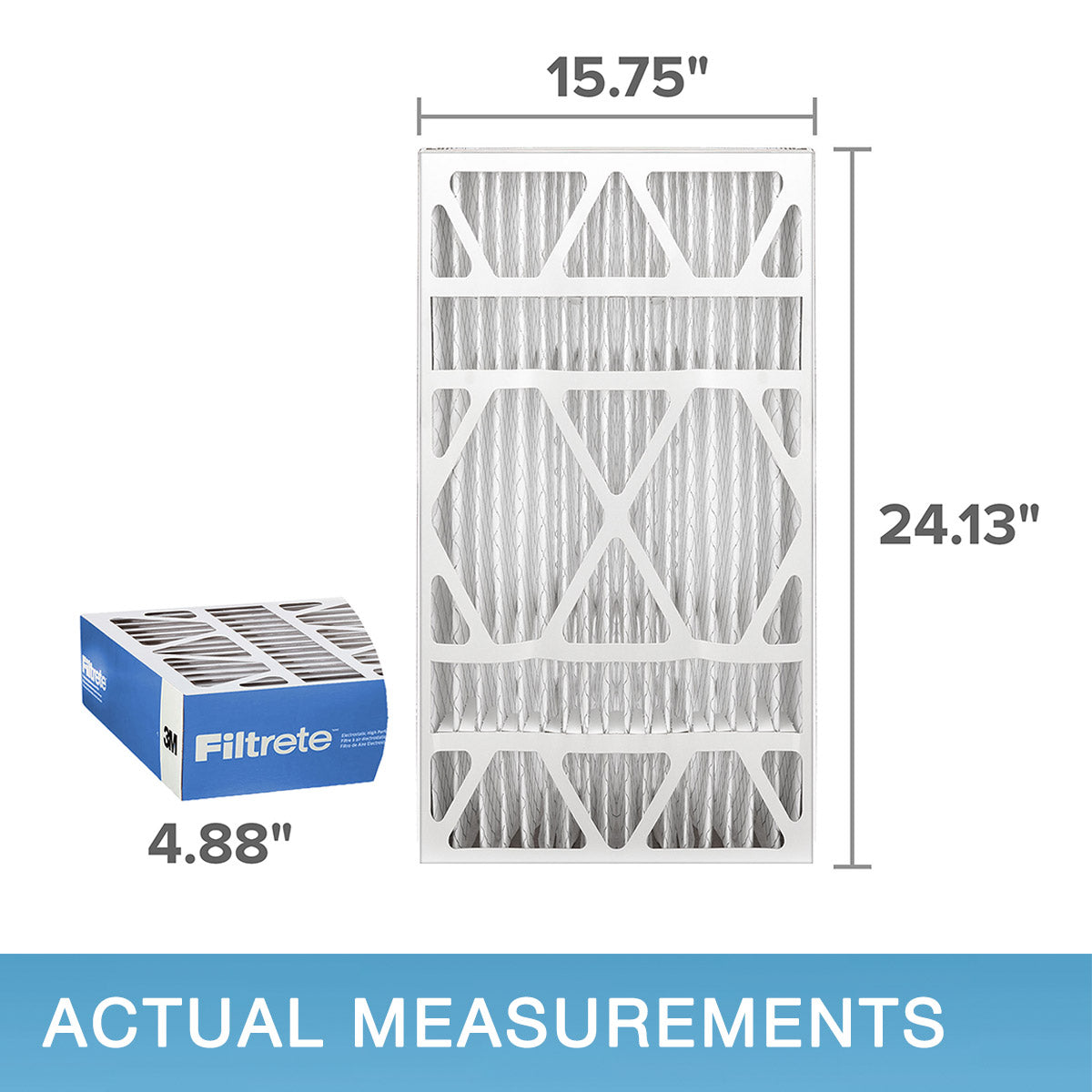 Filtrete Air Filter 5”, MPR 1900 MERV 13, Premium Allergen, Bacteria and Virus Filter, Electrostatic Air Cleaning Deep Pleat Filter, 2-Pack