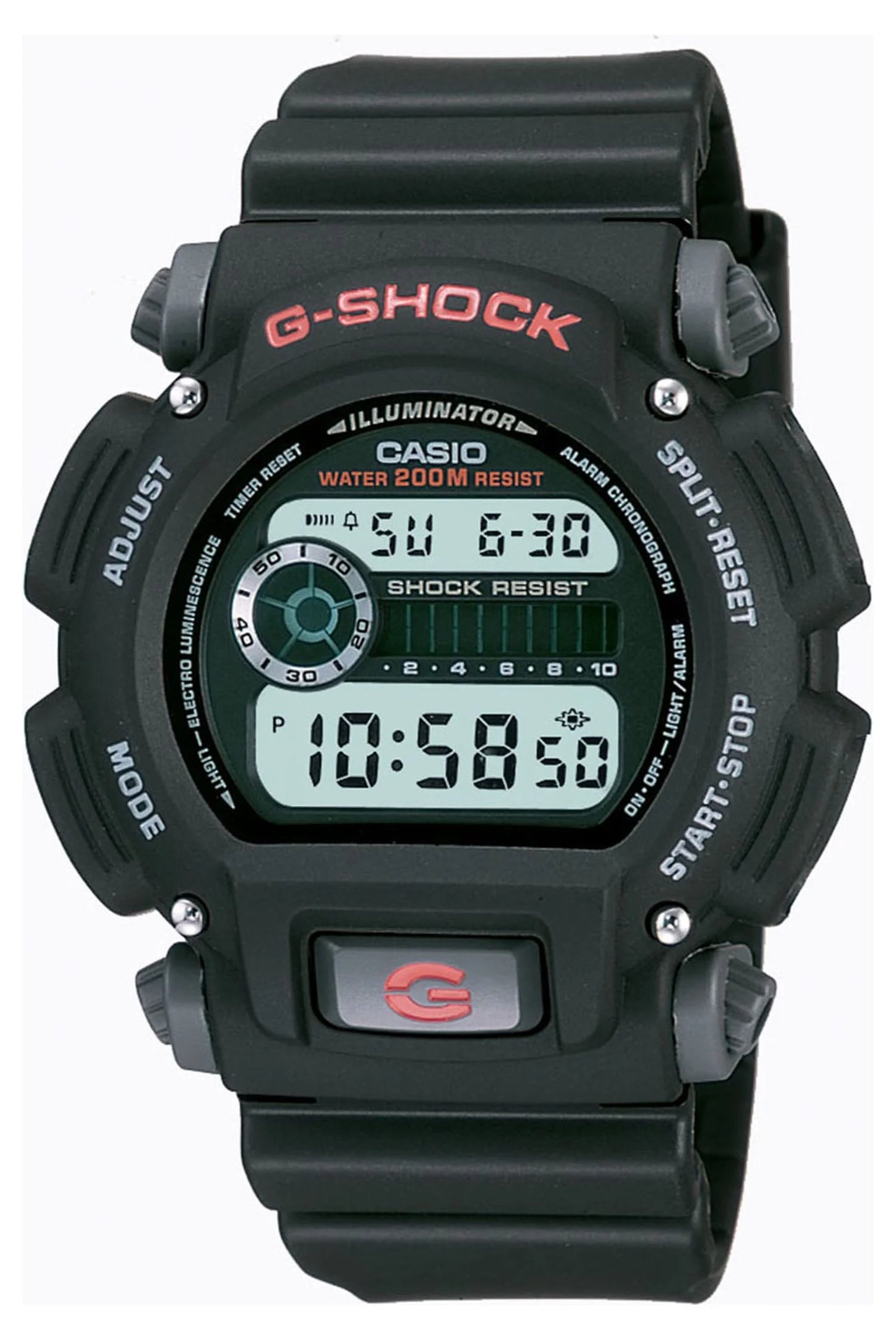 Tough Digital Resin Sports Wristwatch Black DW9052-1V