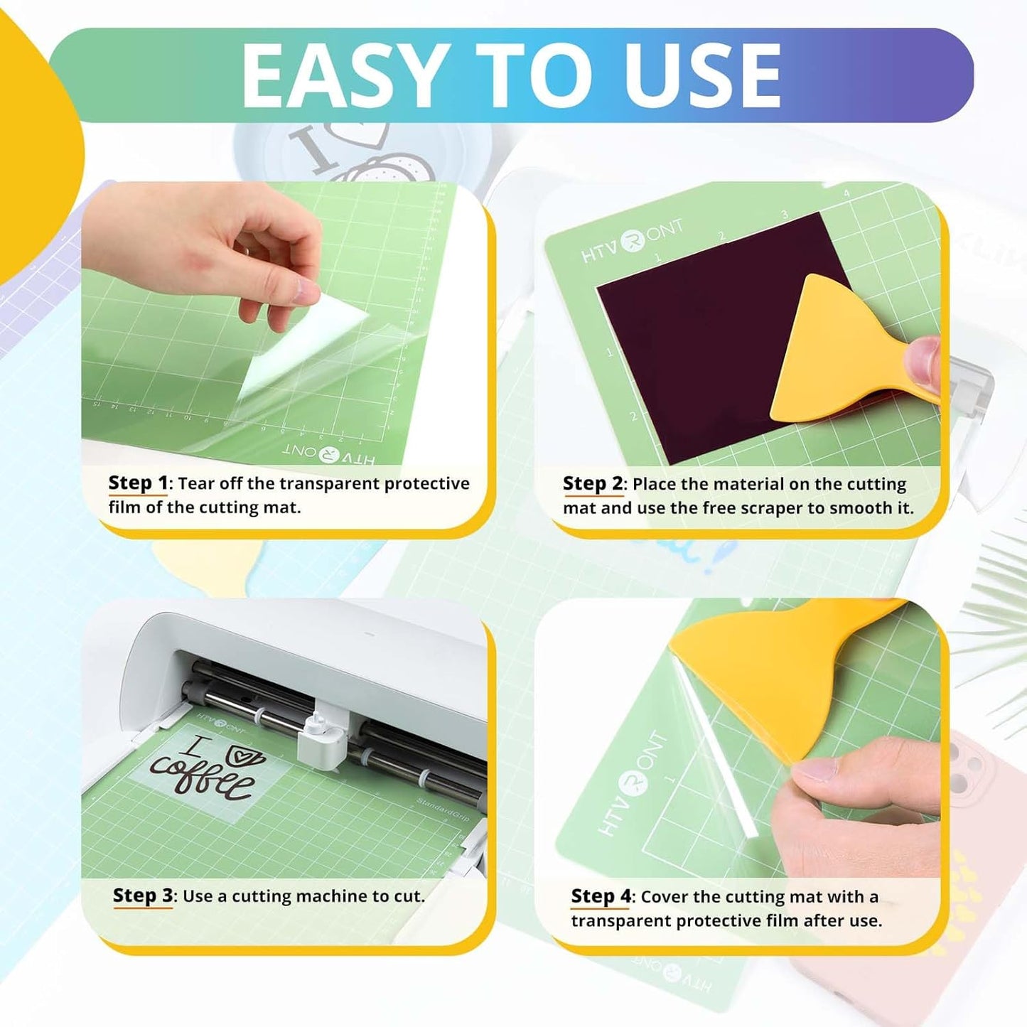 Cutting Mats Compatible with Cricut Joy Xtra, 3 Pack Cutting Mats 8.5"X12"(Standardgrip, Lightgrip, Stronggrip), Variety Adhesive Reusable Accessories Compatible with Cricut Joy Xtra