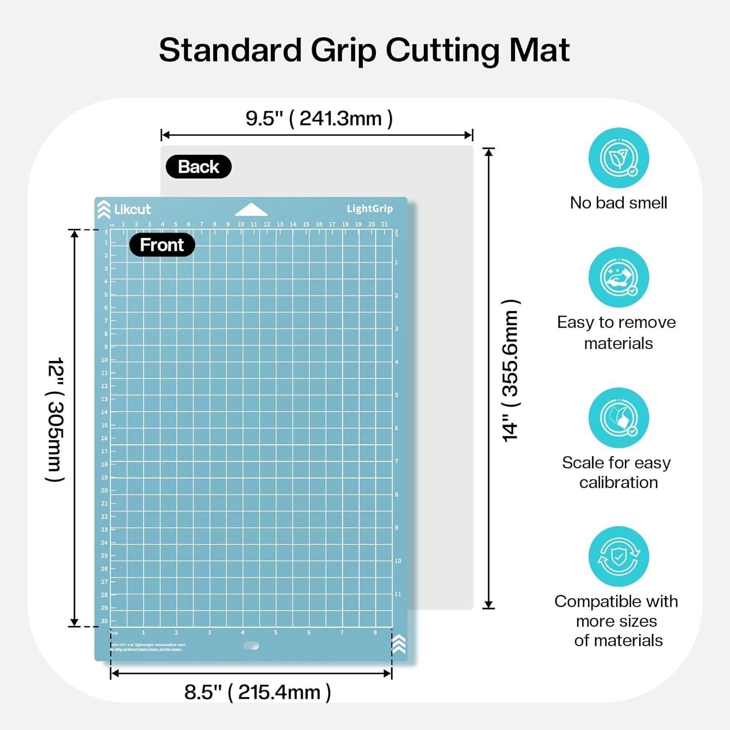 Portable Vinyl Cutter S41 with 8.5" X 12" Lightgrip Cutting Mats for Craft DIY with Precision Grid for DIY Paper, Stickers & Cardstock