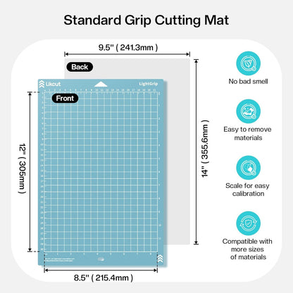 Portable Vinyl Cutter S41 with 8.5" X 12" Lightgrip Cutting Mats for Craft DIY with Precision Grid for DIY Paper, Stickers & Cardstock