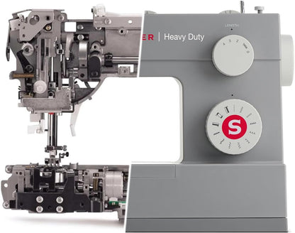 SINGER® 4423 (Grey) High Speed Heavy Duty Sewing Machine with Accessory Kit | 23 Stitches Deliver 97 Applications, 50% More Power for Denim and Canvas, 1100 Stitches/Min, Metal Frame, 1-Step Buttonhole