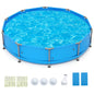 1617 Gal Outdoor Family Swimming Pool with Metal Frame Multi-Layer PVC Fabric