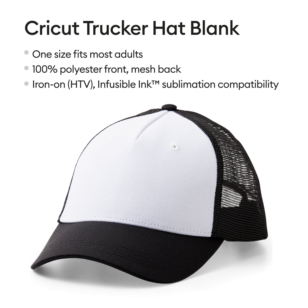 ® Trucker Hat Blank, Black/White (1 Ct)