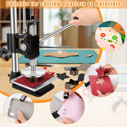 Leather Press Hole Puncher Leather Cutting Machine Hand Punching Machine for DIY Craft Punching Holes Cutting, Forming Pressing,Install Rivets and Snap Buttons