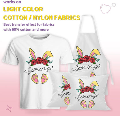 Heat Transfer Paper for Dark T Shirts & Printable Heat Transfer Vinyl for Light Fabric 60 PCS 8.5X11"
