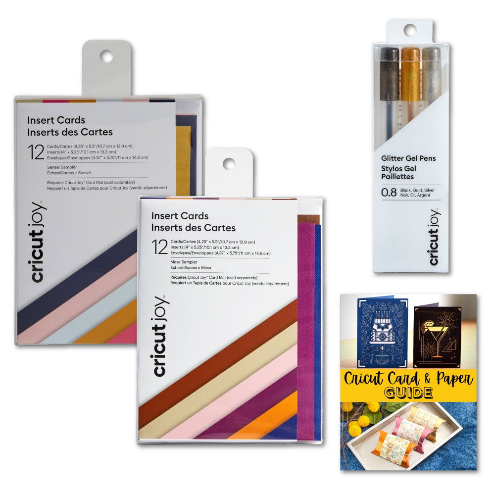 Joy Insert Cards Bundle Set, Sensei and Mesa with Glitter Gel Pens, Medium Point