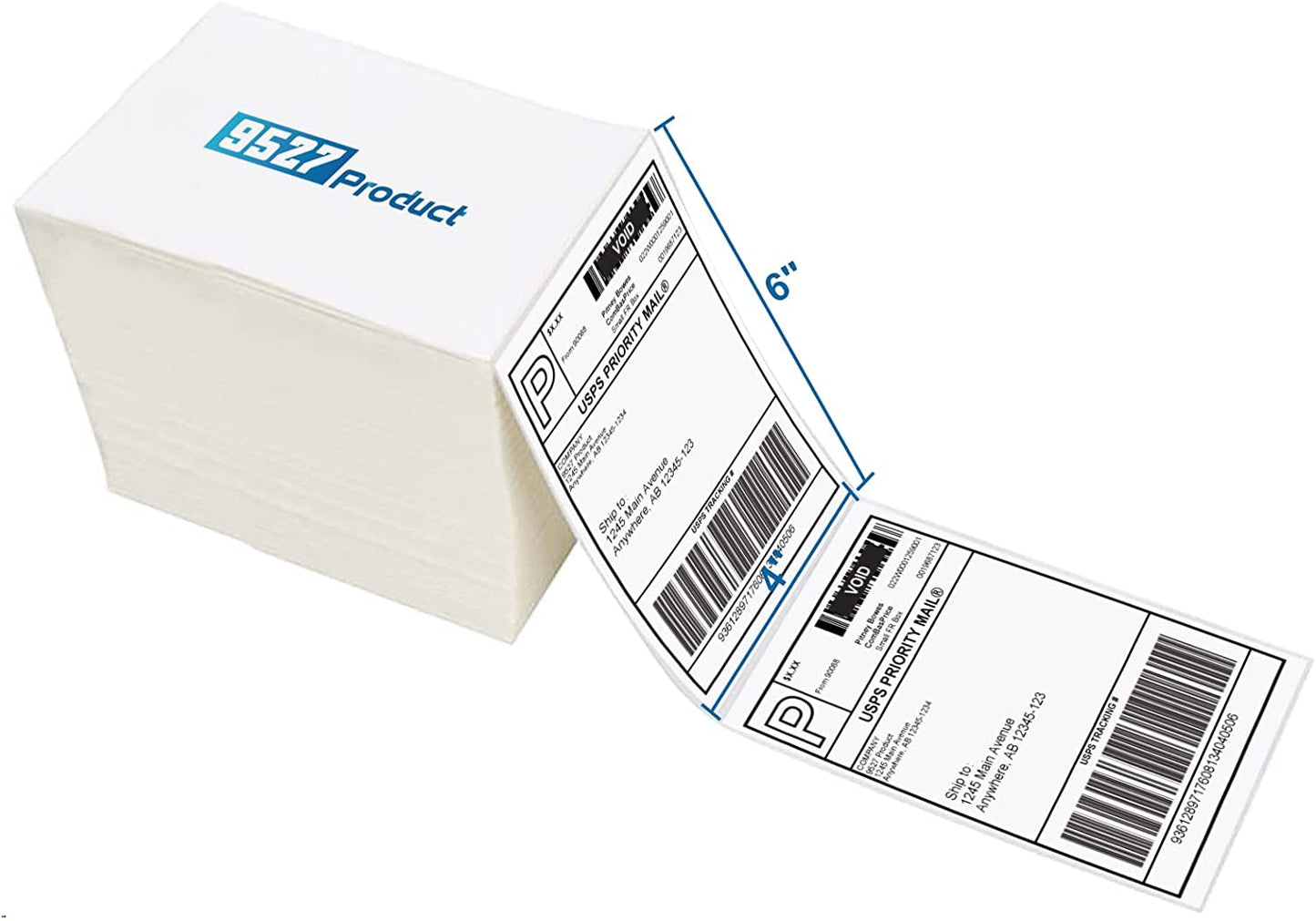 Fanfold 4 X 6 Direct Thermal Labels White Perforated Shipping Label, 500 Labels per Stack,1 Stack