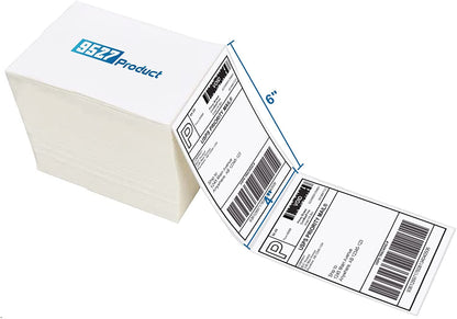 Fanfold 4 X 6 Direct Thermal Labels White Perforated Shipping Label, 500 Labels per Stack,1 Stack