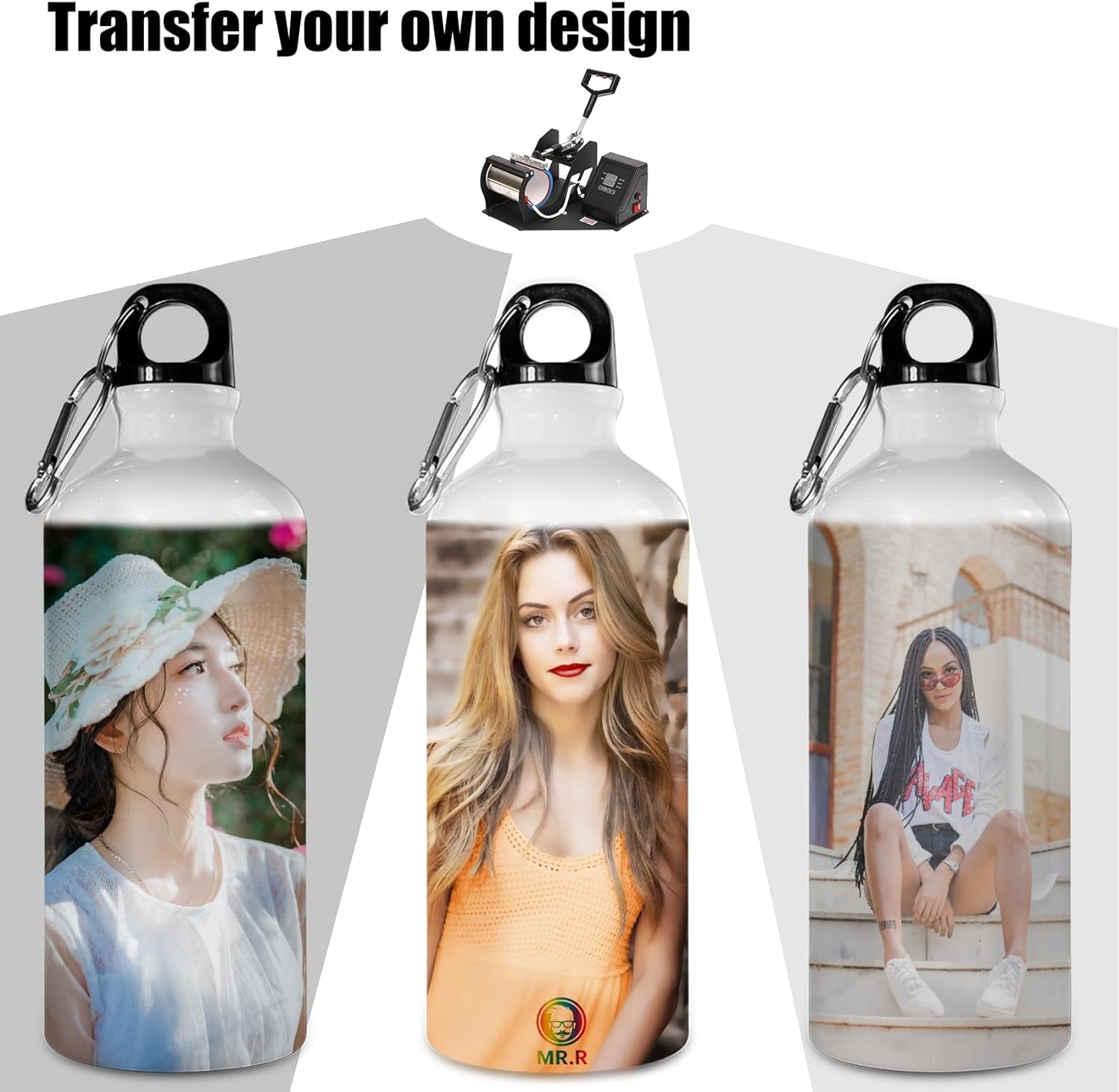 10PCS 20Oz 600Ml Sublimation White Blank Aluminum Sports Water Bottle Mugs for Sublimation Heat Transfer Printing