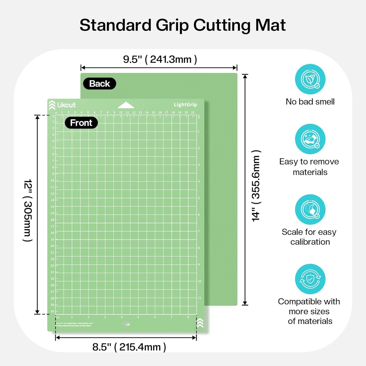Portable Vinyl Cutter S41 with 8.5" X 12" Standardgrip Cutting Mats for Craft DIY with Precision Grid for Party Decor and Craft Project