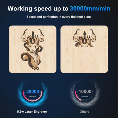 Twotrees TTS-55 Pro Laser Engraver 5500Mw Laser Engraving Machine,Laser Cutter,300 X 300 Mm Work Area,0.08Mm Laser Spot Engraver Machine for Diy,Wood,Metal,Acrylic,Glass,Stainless Steel