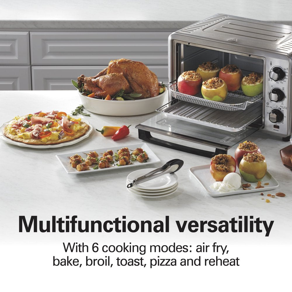 Sure-Crisp Air Fryer Toaster Oven, 6 Slice Capacity, Stainless Steel, 31196