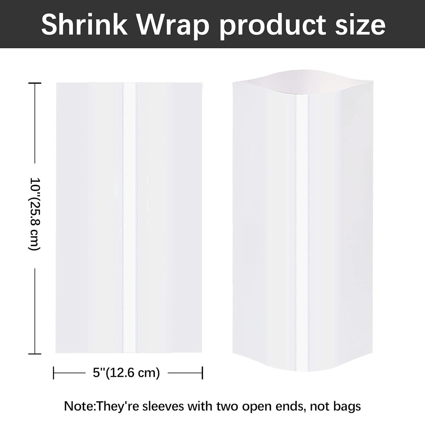 100Pcs Sublimation Shrink Wrap Sleeves,5X10 Inch Heat Transfer Shrink Film Bags for Blanks 20 Oz Tumblers,Mugs,Cups,Shrink Wrap Bands for Sublimation