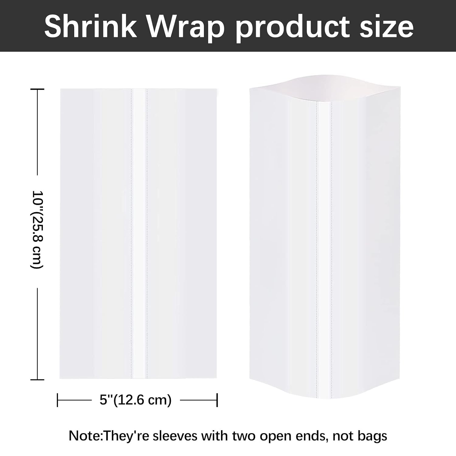 100Pcs Sublimation Shrink Wrap Sleeves,5X10 Inch Heat Transfer Shrink Film Bags for Blanks 20 Oz Tumblers,Mugs,Cups,Shrink Wrap Bands for Sublimation