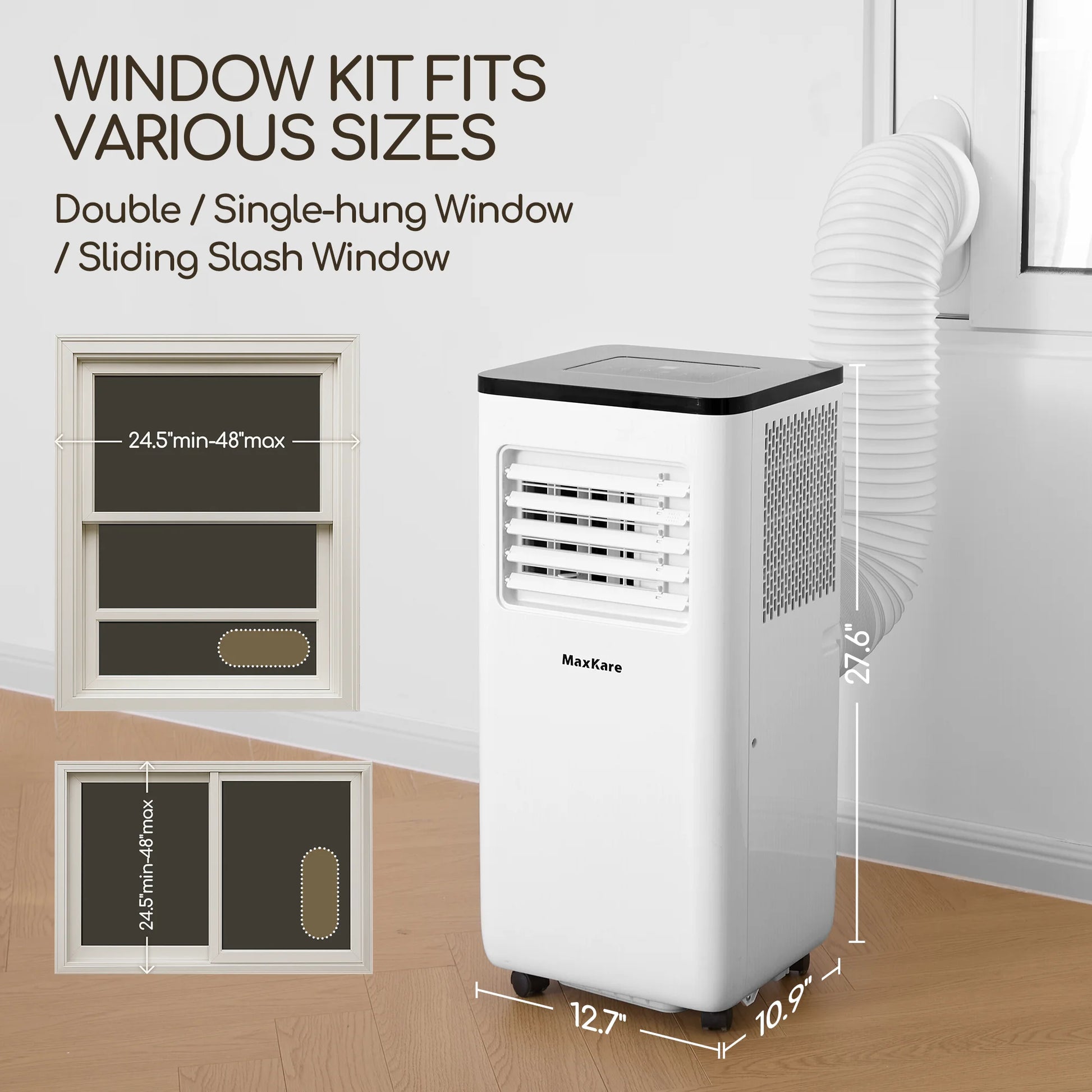 10000 BTU Portable Air Conditioner for Room up to 450 Sq.Ft, 3-In-1 AC Unit with Remote Control - White