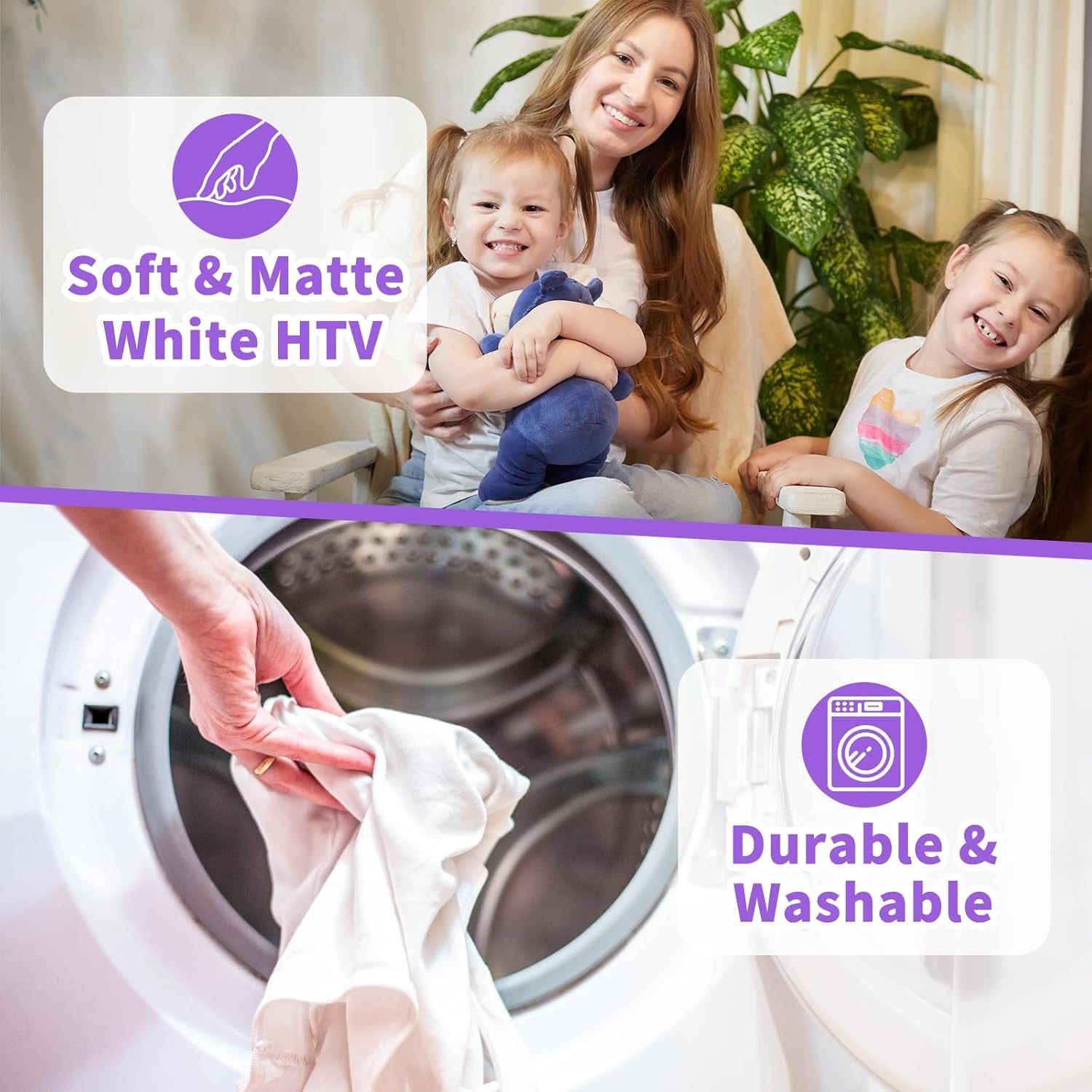 Sublimation HTV for Dark Fabric/Light Fabric 12" X 5FT - Matte White HTV Vinyl Iron on Heat Transfer Vinyl for Cotton T-Shirt Work with Sublimation Paper Sublimation Printers Heat Press