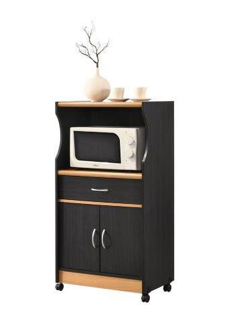 Microwave Kitchen Cart, Black