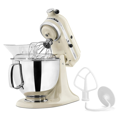 Artisan Series 5-Quart Tilt-Head Stand Mixer, Almond Cream with Flat Beater, Dough Hook, Whip