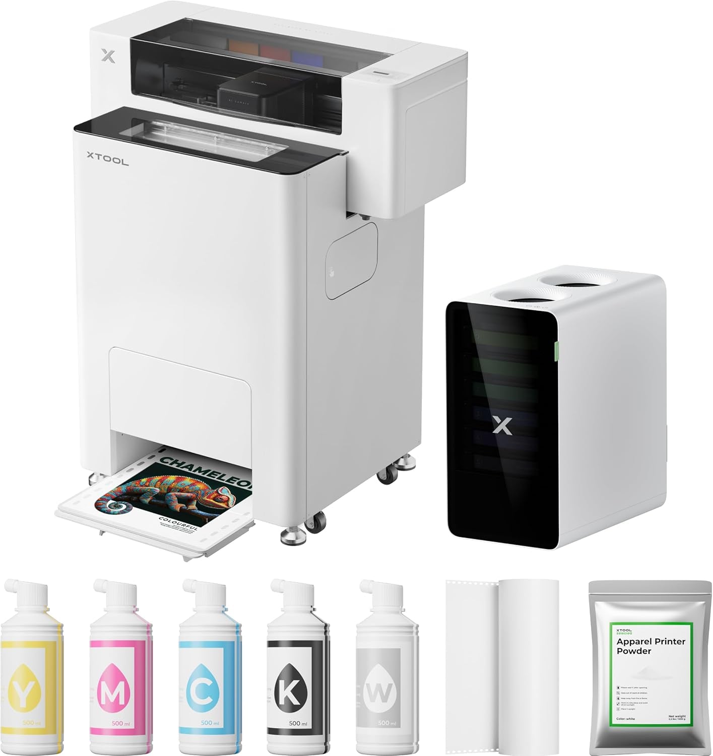 Apparel Printer Bundle with Shaker Oven & Air Purifier, 14'' A3 DTF Printer, One-Click Print-To-Bake, High-Speed with Dual I1600 Printheads, Multi-Fabric Compatible, 24/7 Auto-Maintenance
