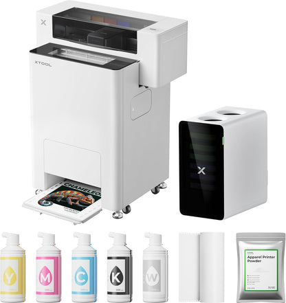Apparel Printer Bundle with Shaker Oven & Air Purifier, 14'' A3 DTF Printer, One-Click Print-To-Bake, High-Speed with Dual I1600 Printheads, Multi-Fabric Compatible, 24/7 Auto-Maintenance