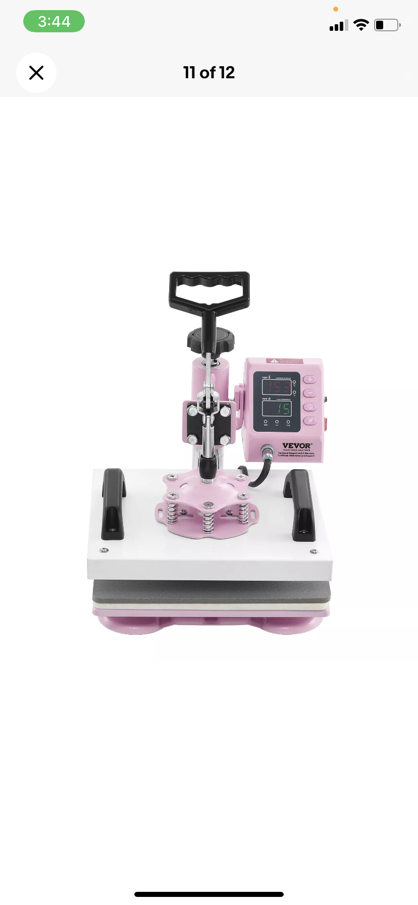 VEVOR Heat Press Machine 2IN1 12x10 inch with Hat Press for T-Shirts Caps Pink