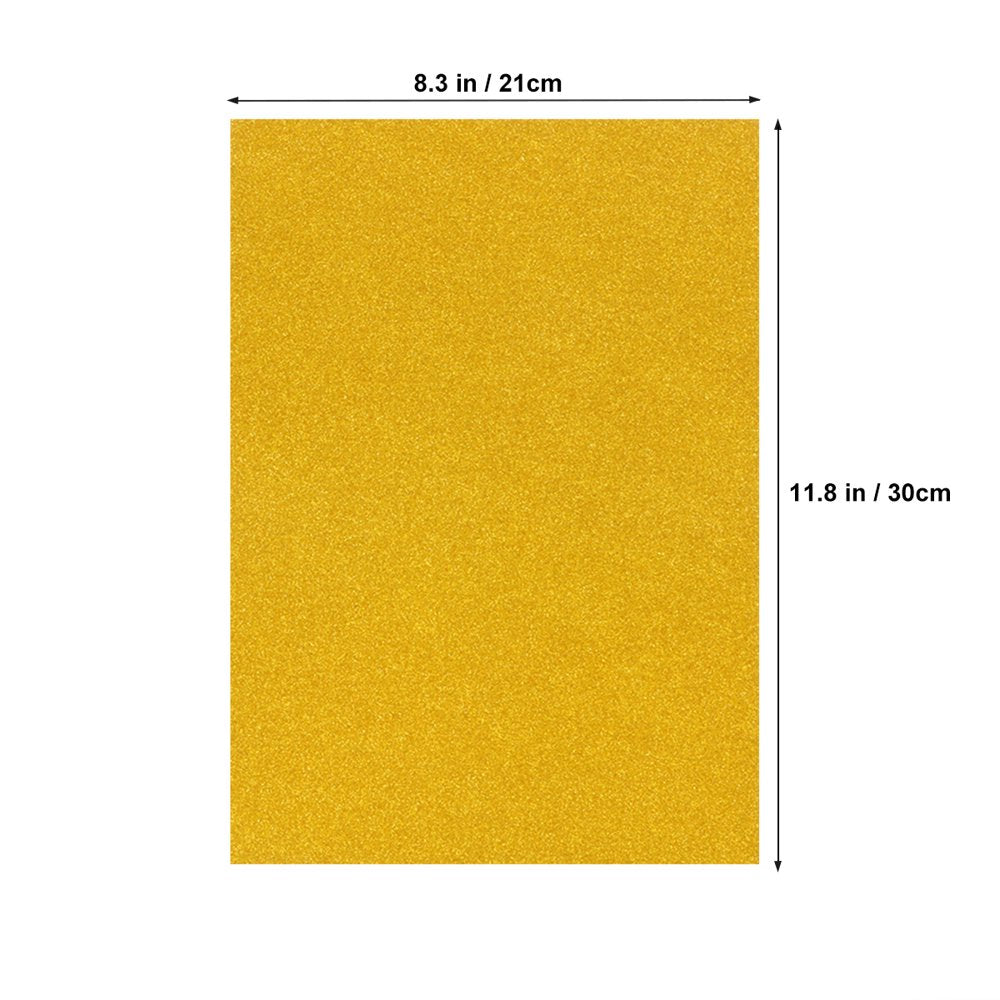 10Pcs A4 Sheets Glitter Cardstock Making Diy Material Sparkling Craftwork Scrapbooking (Gold)