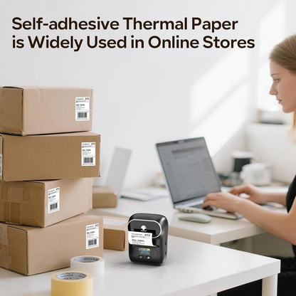 Phomemo Thermal Label Paper for M110 M200 M120 M220 M150 M250 M260 M108 M100 Label Printer, Self-Adhesive Thermal Paper for Clothing, Retail, Mailing, Barcode, White Sticker Labels, 40Mm X 60Mm