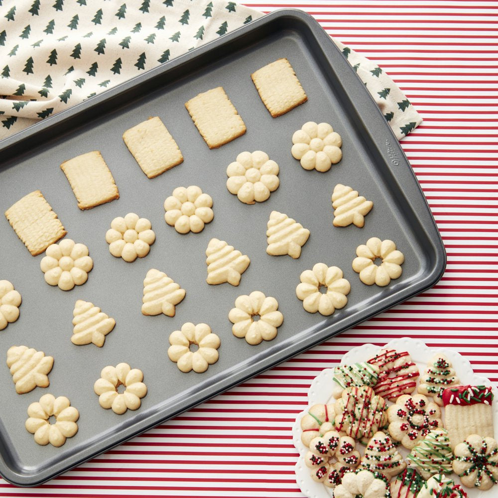 Nonstick Cookie Sheet, Cooling Grid and Silicone Baking Mat Bakeware Set, 4-Piece