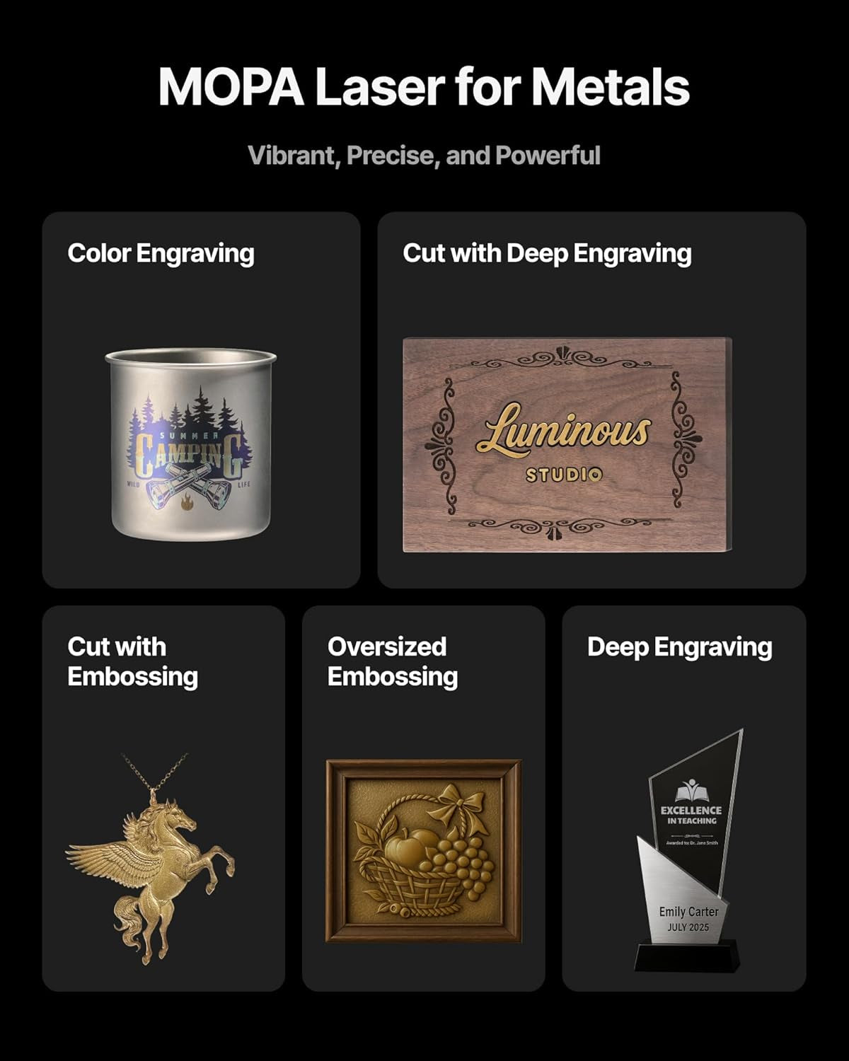 F2 Ultra Single 60W MOPA Fiber Laser Engraver, 100+ Color Metal Engraving, Dual 48MP Cameras, Auto Streamline, 15,000Mm/S Ultra-Fast, AI Powered 3D Laser Engraving Machine