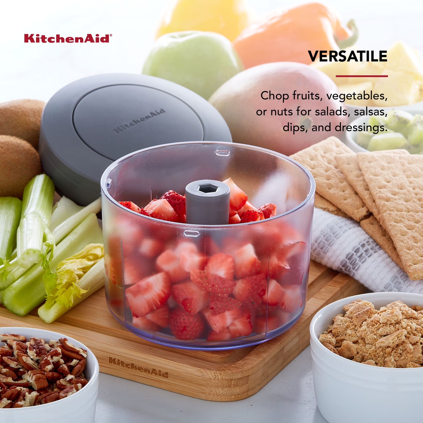 Manual Pull Food Chopper and Processor, Charcoal