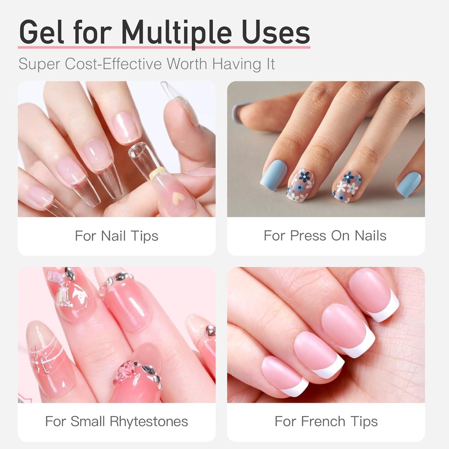 Curvlife Super Strong Nail Glue 15G for Press on Nails - Quick Drying, Semi Solid, Long Lasting, No UV Light Needed