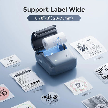 B31 Label Maker Machine, 3 Inches Barcode Label Printer Wireless Thermal Sticker Printer(Blue)